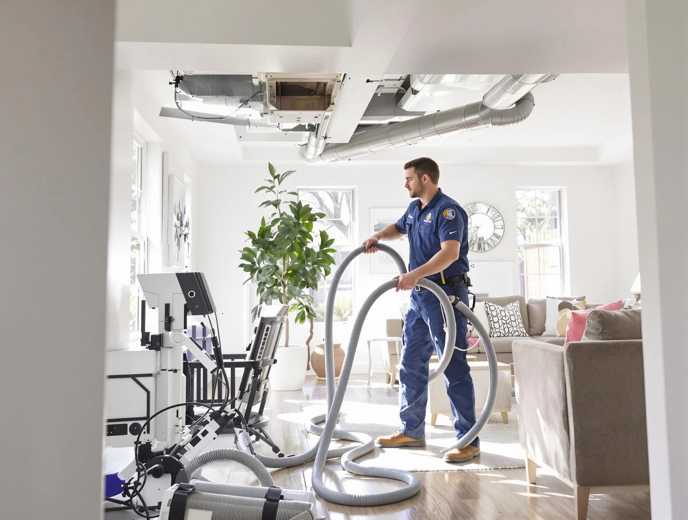 Sun City Air Duct Cleaning technician performing thorough AC duct cleaning for enhanced cooling efficiency in Sun City