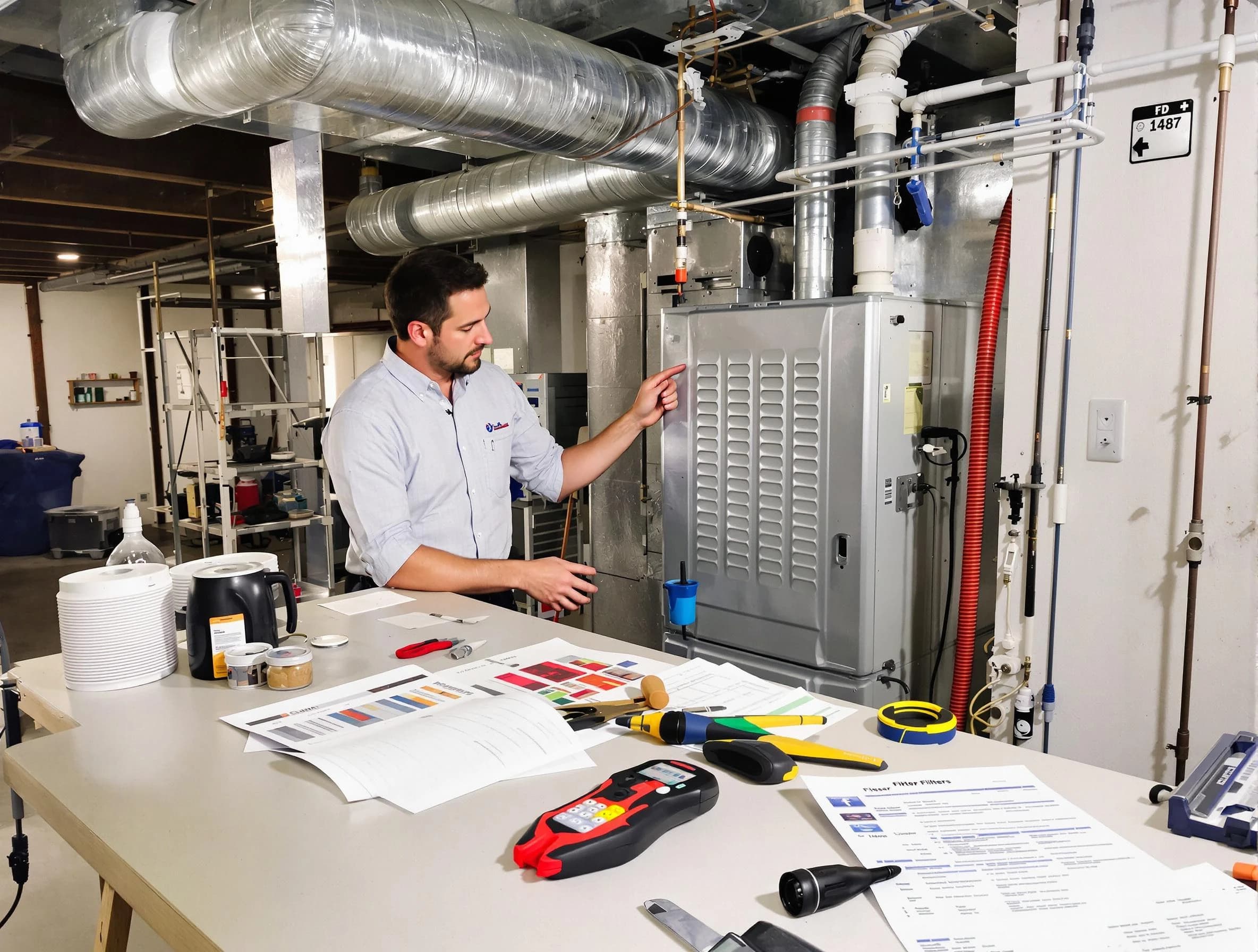 Sun City Air Duct Cleaning inspector conducting detailed filter system evaluation using professional diagnostic tools in Sun City
