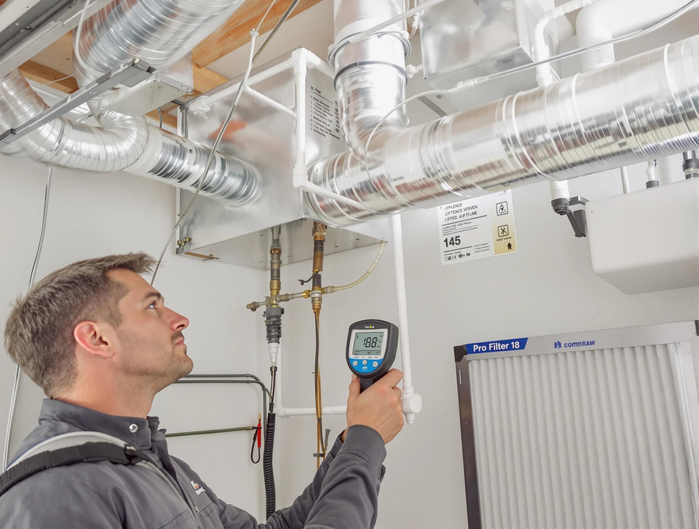 Sun City Air Duct Cleaning expert conducting detailed filter system inspection using diagnostic tools in Sun City