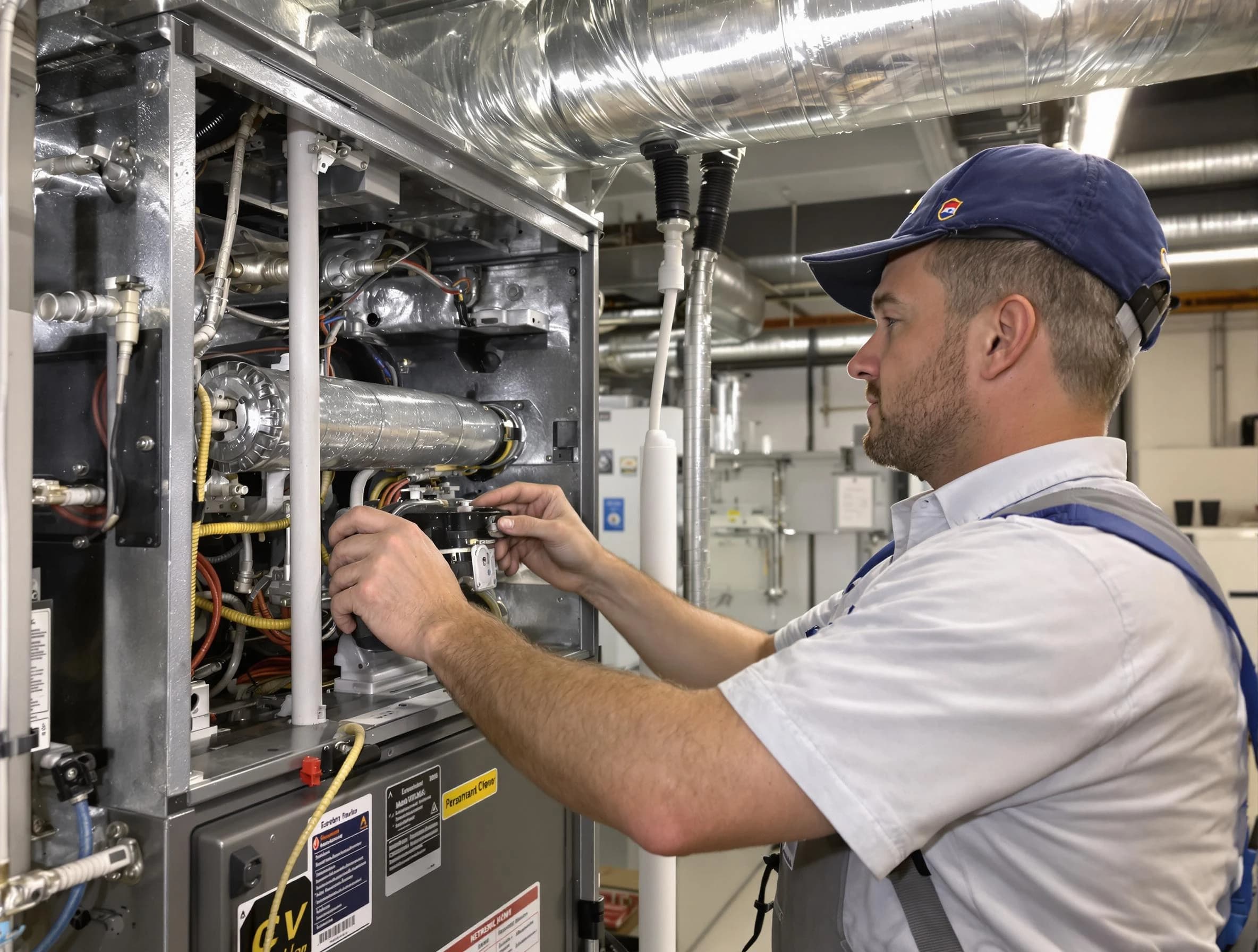 Sun City Air Duct Cleaning specialist performing thorough furnace duct cleaning to improve heating efficiency in Sun City