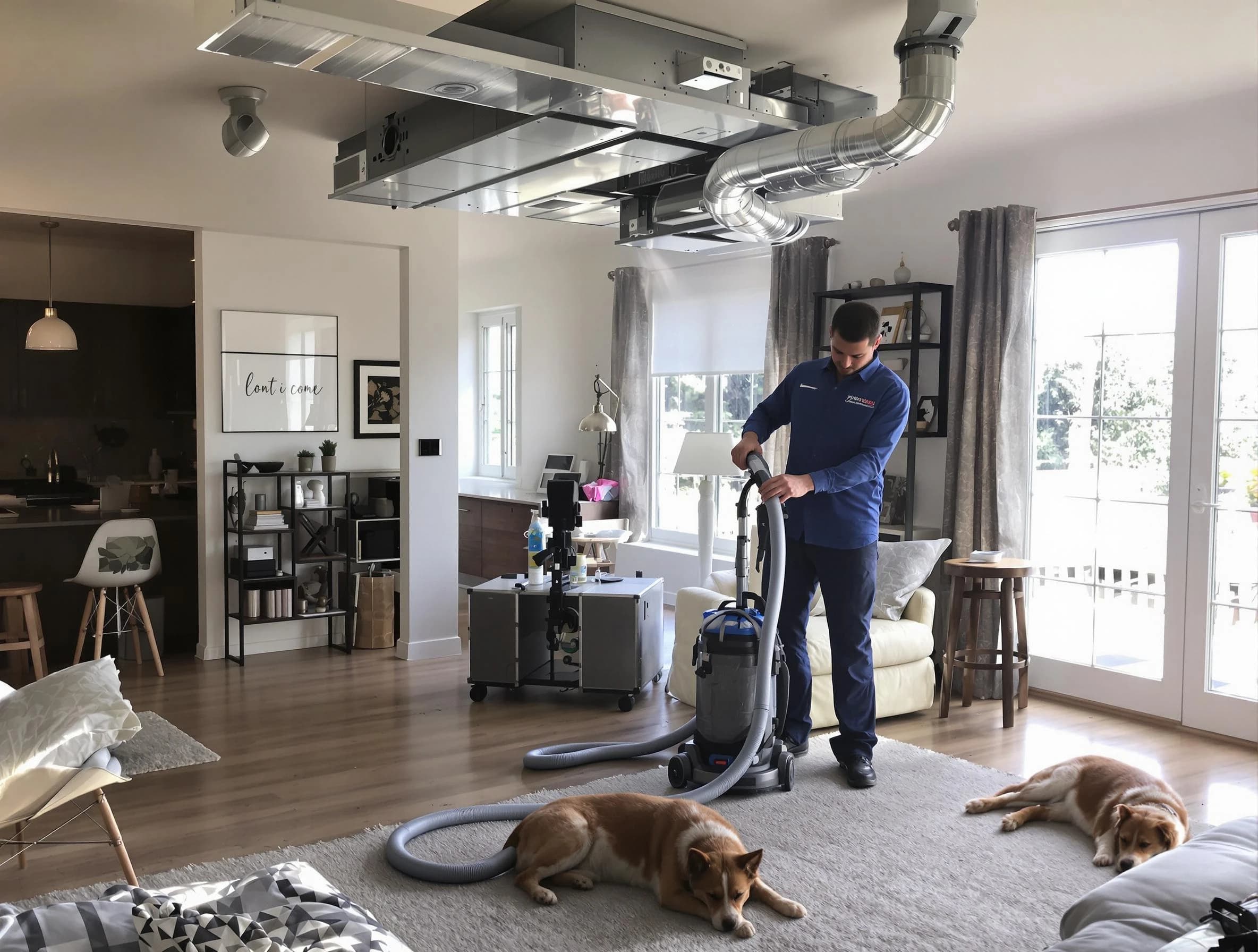 Sun City Air Duct Cleaning technician performing detailed indoor duct cleaning for improved air quality in Sun City