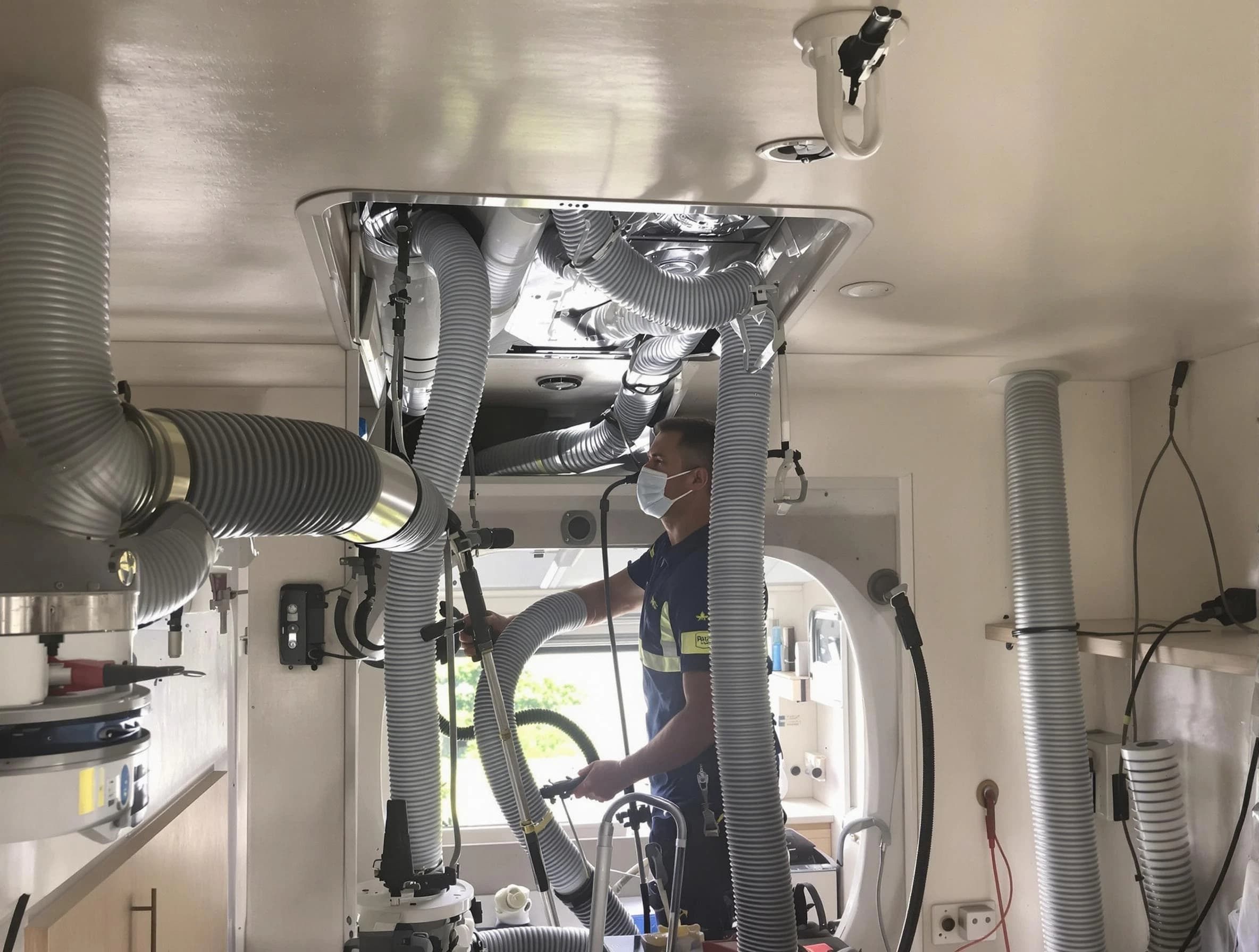 Sun City Air Duct Cleaning specialist performing precise mobile home duct cleaning in Sun City