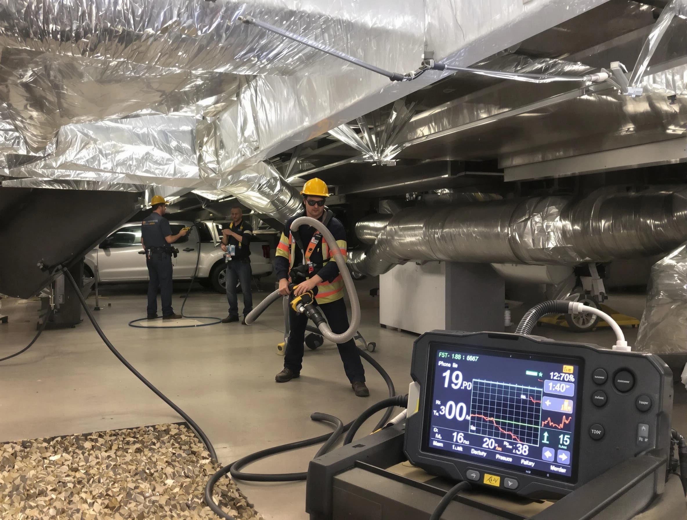 Professional negative pressure duct cleaning by Sun City Air Duct Cleaning in Sun City
