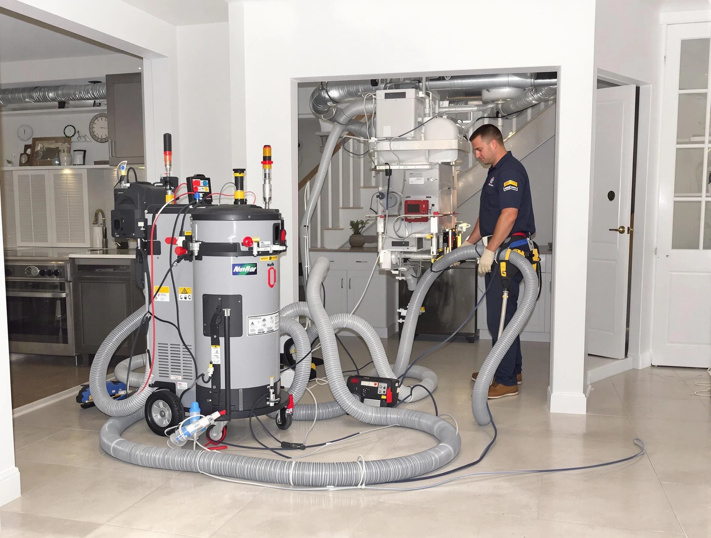 Sun City Air Duct Cleaning technician operating negative pressure cleaning equipment for thorough duct maintenance in Sun City