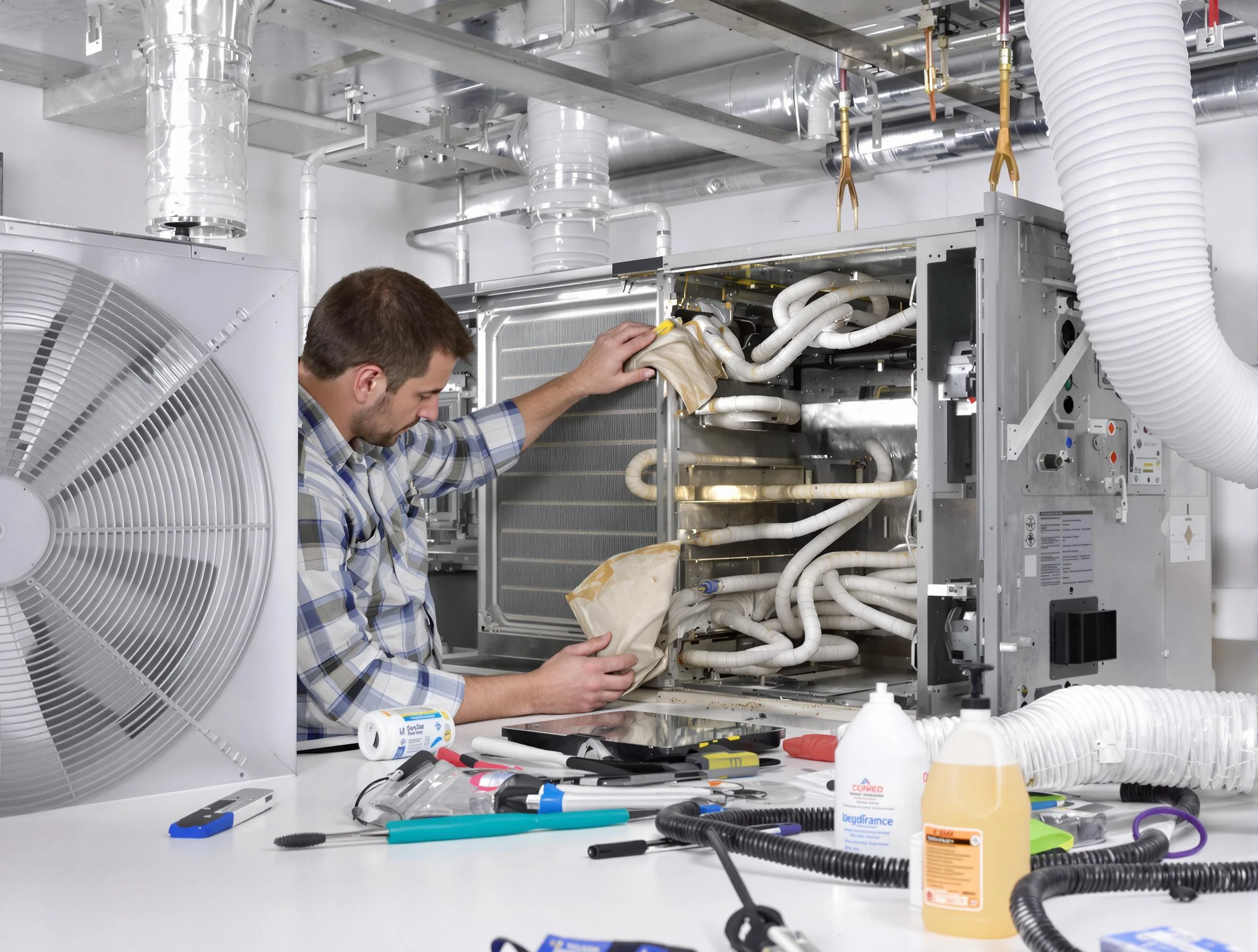 Sun City Air Duct Cleaning specialist performing precision AC coil cleaning in Sun City