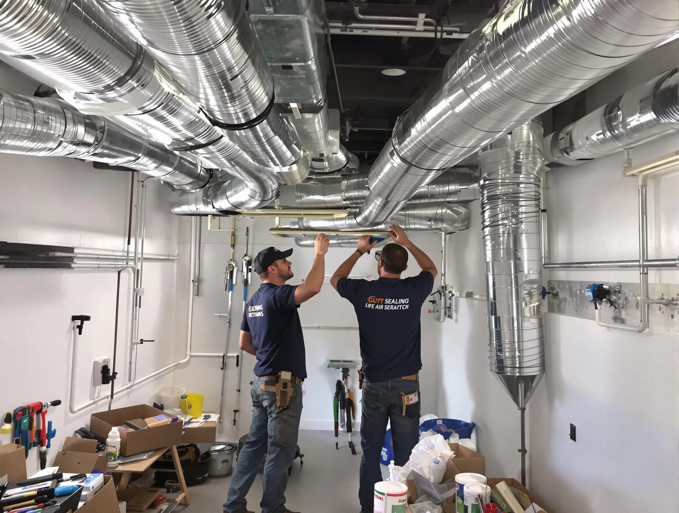 Sun City Air Duct Cleaning technician applying professional duct sealing solutions in Sun City