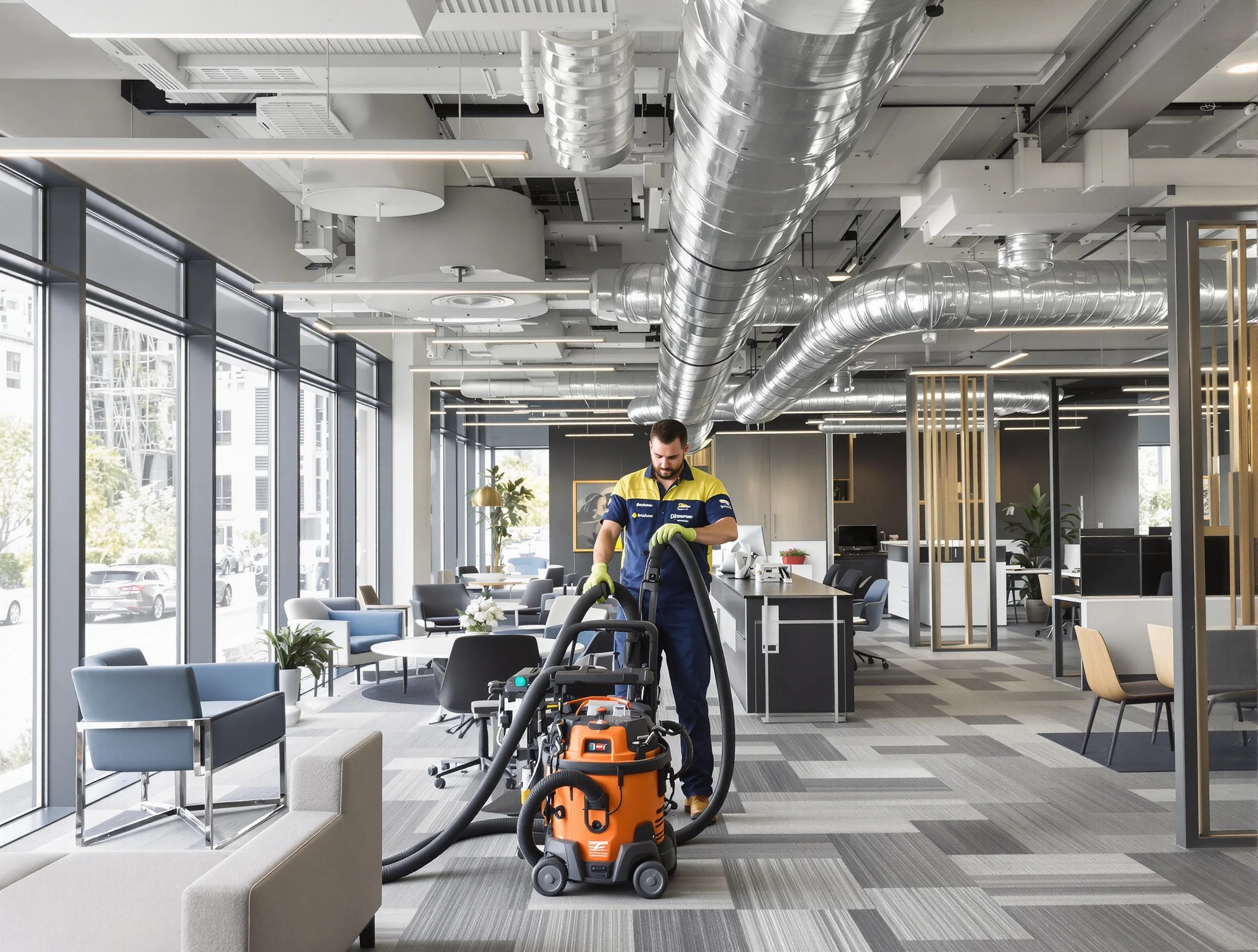 Sun City Air Duct Cleaning team performing thorough commercial duct cleaning at a Sun City business center